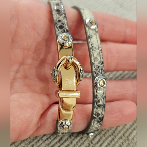 Henri Bendel Rose Gold Snakeskin Wrap Bracelet - Picture 4 of 12